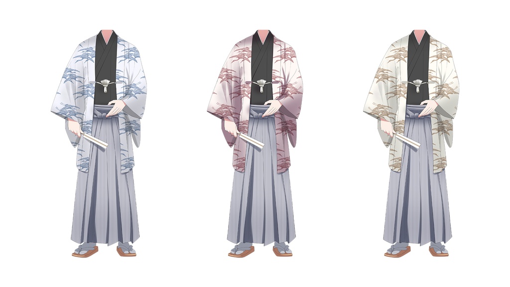 誰でも振袖・袴立ち絵イラスト【お正月向け】