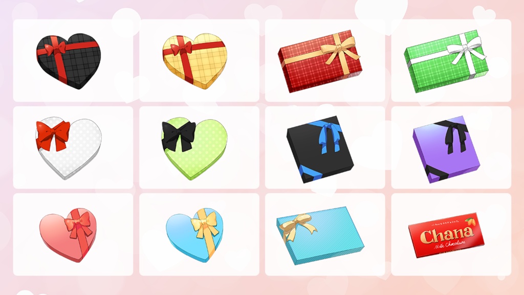 【約850ファイル】誰でもバレンタインチョコ / プレゼント箱 イラストセット