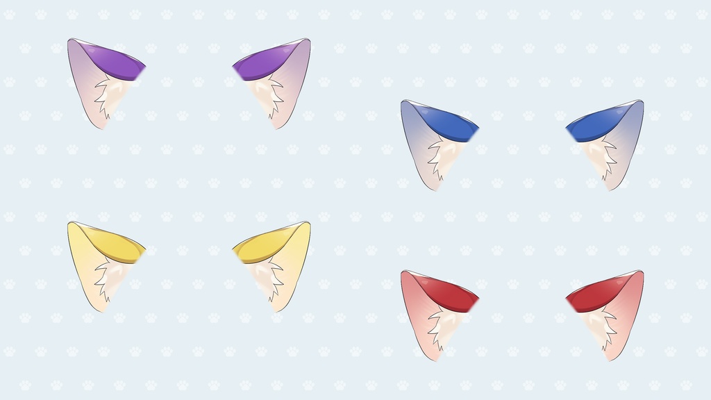 【無料・フリー】誰でも猫耳イラストセット【PSDファイル有】