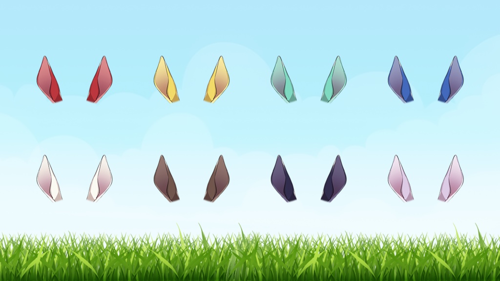 【無料・フリー】誰でもウマ耳イラストセット【PSDファイル有】