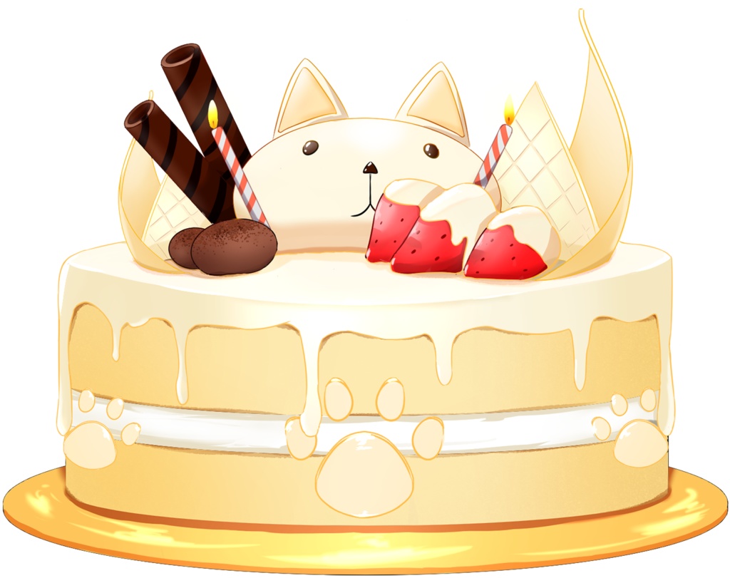 お誕生日/記念日用ケーキ【配信素材/Vtuber/背景】
