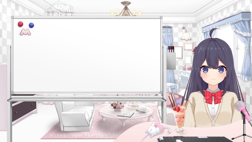 【フリー素材】ホワイトボードセット(マグネット・マーカー付)