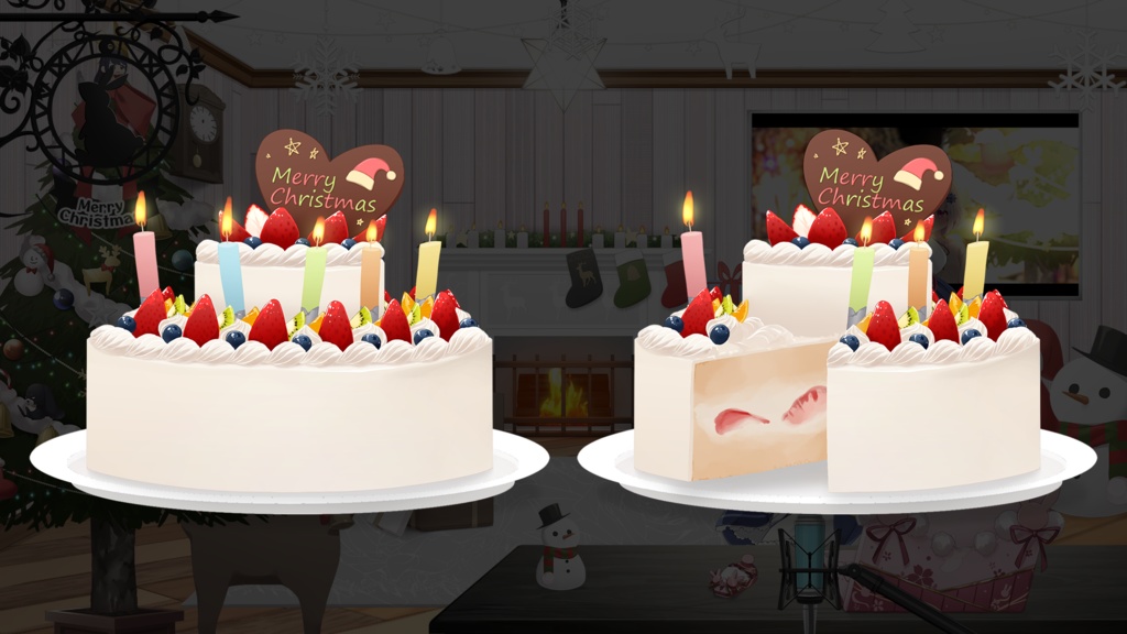 お誕生日・記念日飾り付けセット(ケーキ/垂れ幕/風船/帽子等)【うさねこ式カスタムお部屋配信枠】