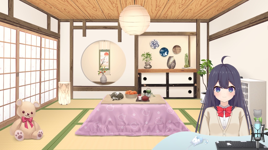 猫とみかんとこたつセット【うさねこ式カスタムお部屋配信枠】