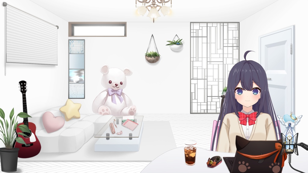 お洒落で可愛いお部屋の窓セット.2【うさねこ式カスタムお部屋配信枠】