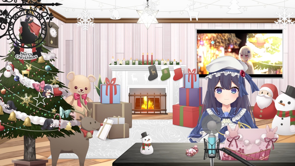 【クリスマス配信素材Vol.2】フロア飾りセット【配信枠/Vtuber】