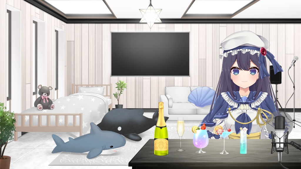 【配信素材】カクテル・シャンパンセット【配信枠・お酒・ドリンク】