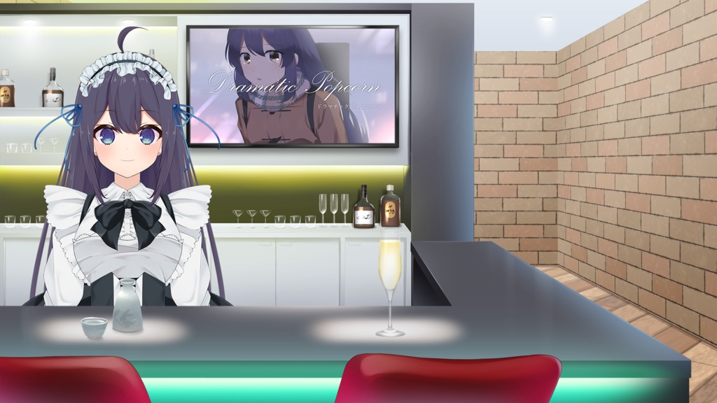 【バーカウンター】お部屋セットVol.7【うさねこ式カスタムお部屋配信枠】