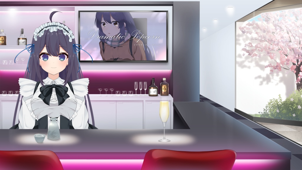 【バーカウンター】お部屋セットVol.7【うさねこ式カスタムお部屋配信枠】