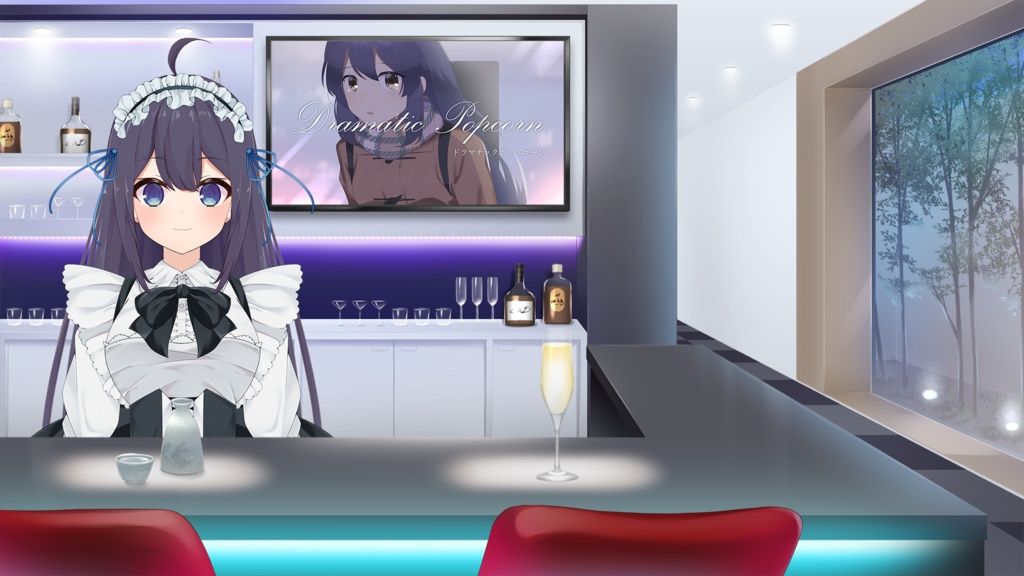 【バーカウンター】お部屋セットVol.7【うさねこ式カスタムお部屋配信枠】