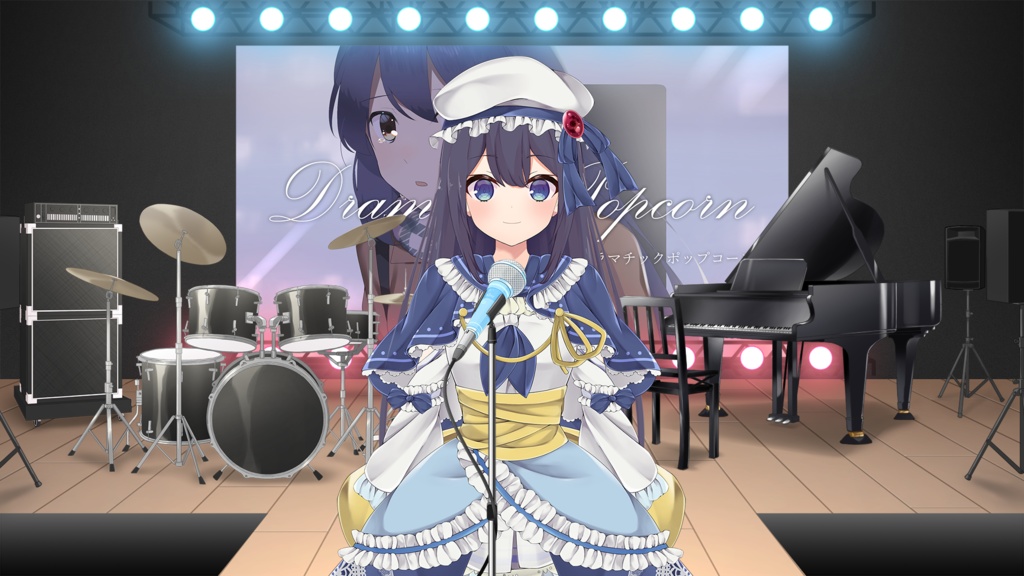 【イラスト背景】グランドピアノセット【うさねこ式カスタムお部屋】