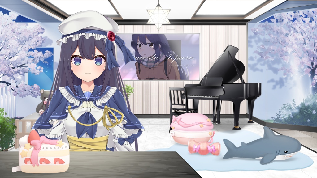 【イラスト背景】スイーツクッションセット【うさねこ式カスタムお部屋】