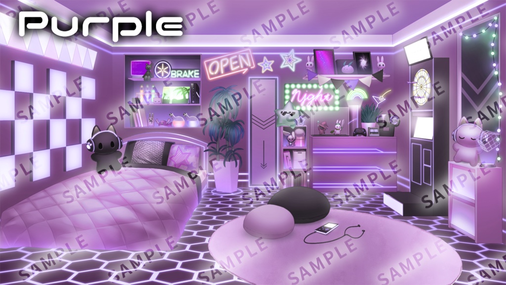 【ゲーミング/サイバー】お部屋セットVol.8【うさねこ式カスタムお部屋配信枠】