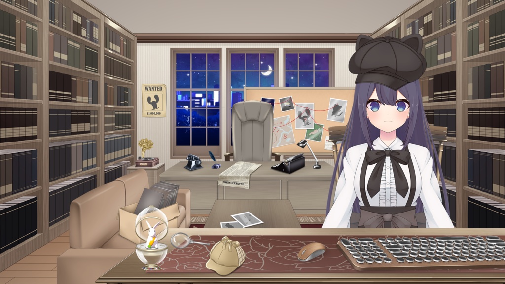 配信デスクセット アンティークver【うさねこ式カスタムお部屋】