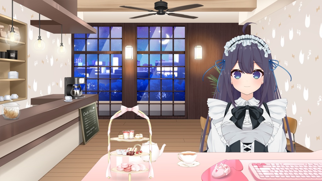 【カフェテリア】お部屋セットVol.16【うさねこ式カスタムお部屋配信枠】