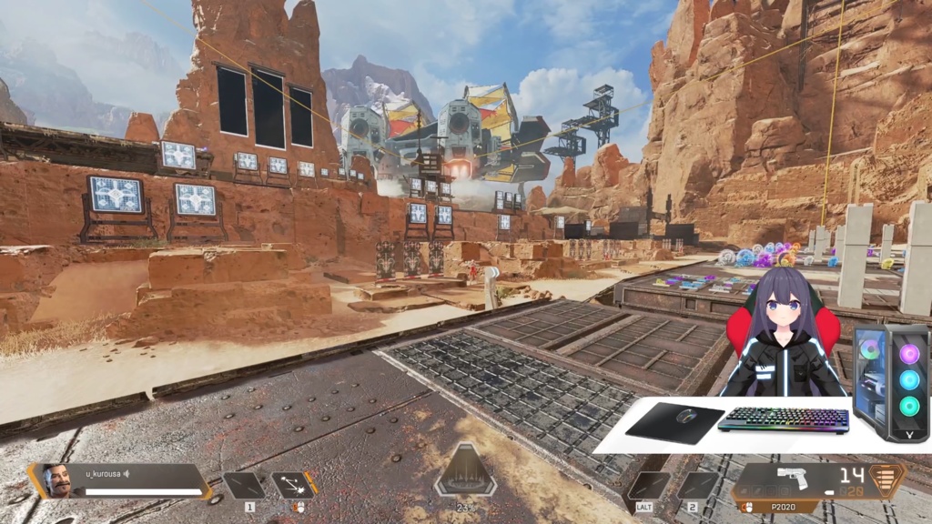 配信デスクセット ゲーミング/サイバーver.2【うさねこ式カスタムお部屋】