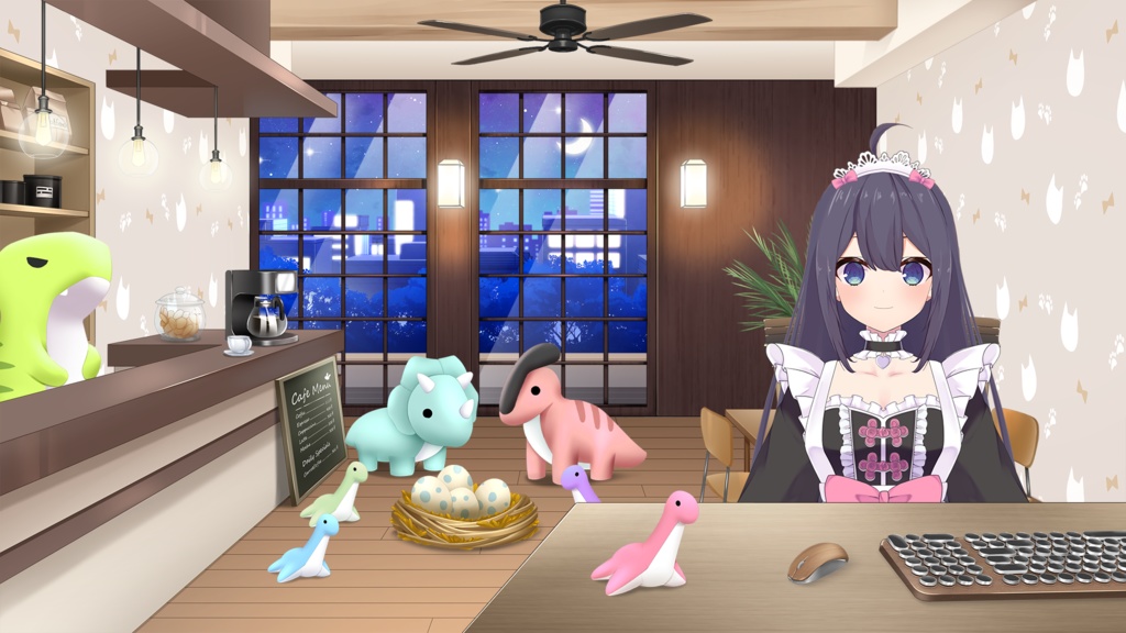 恐竜のぬいぐるみセット【うさねこ式カスタムお部屋】