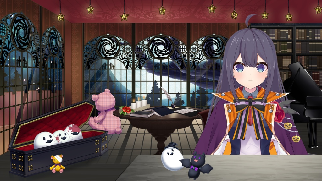 【ハロウィン配信素材】ハロウィンルームセット【うさねこ式カスタムお部屋プレミアム】