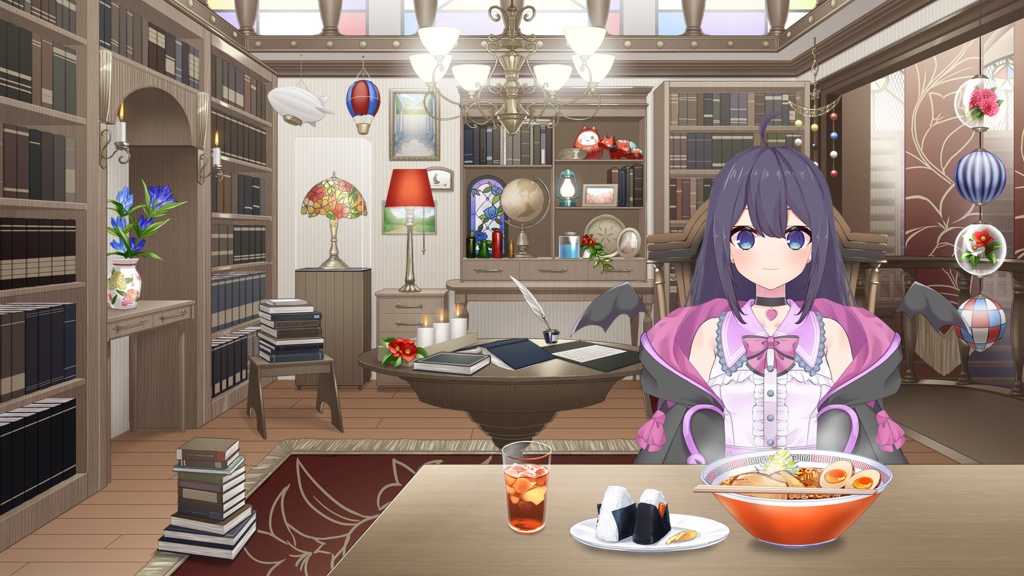 夜食セット(ラーメン、カップ麺、おにぎり,etc.)【うさねこ式カスタムお部屋】