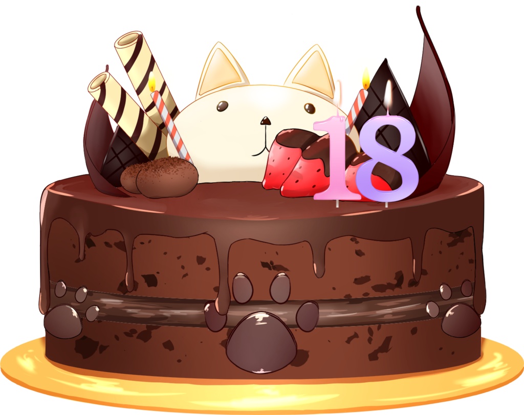 【フリー素材】お誕生日/記念日用ケーキのキャンドルセット【配信素材/Vtuber/背景】