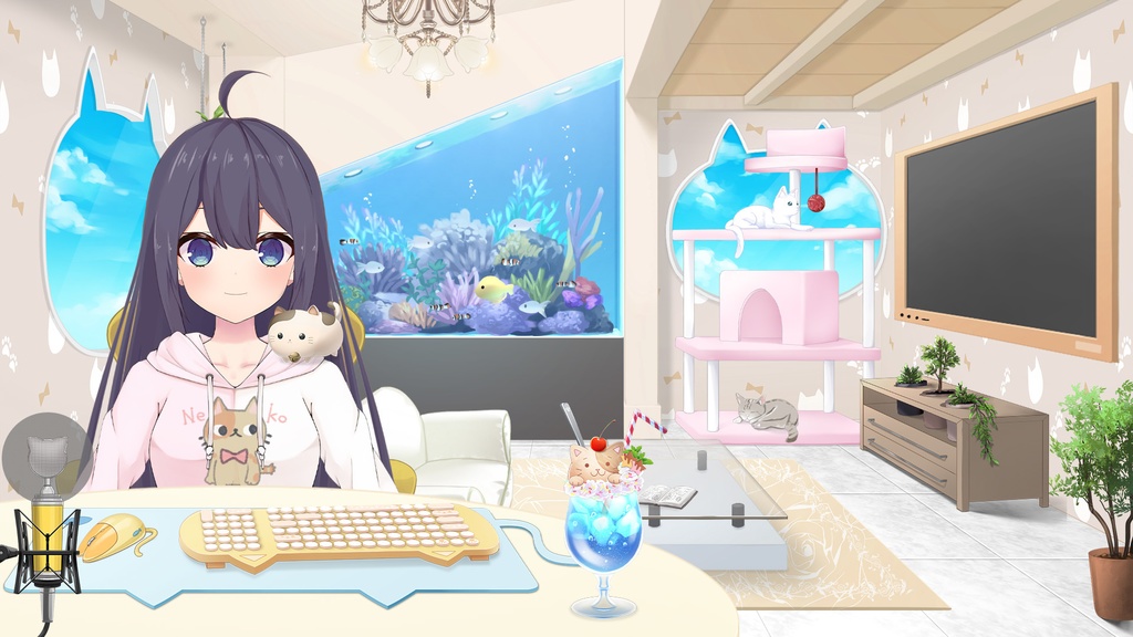 アニマルキーボード・マウスセット【ねこver.】