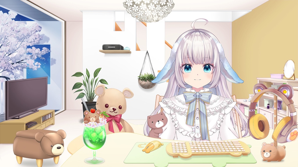 アニマルキーボード・マウスセット【くまver.】