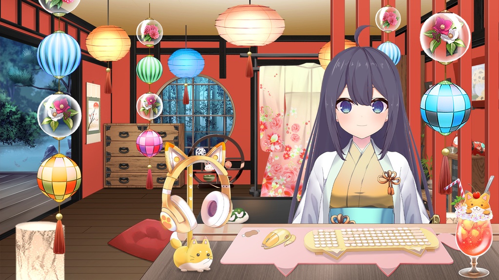 アニマルキーボード・マウスセット【きつねver.】