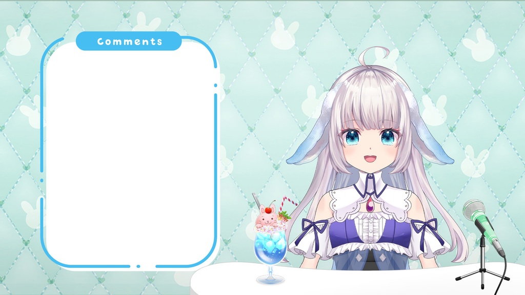 アニマル壁紙セット うさぎ×ハートver.【うさねこ式カスタムお部屋】