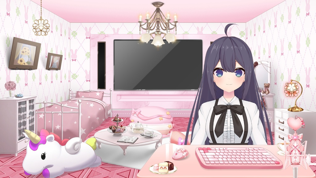 アニマル壁紙セット うさぎ×クローバーver.【うさねこ式カスタムお部屋】