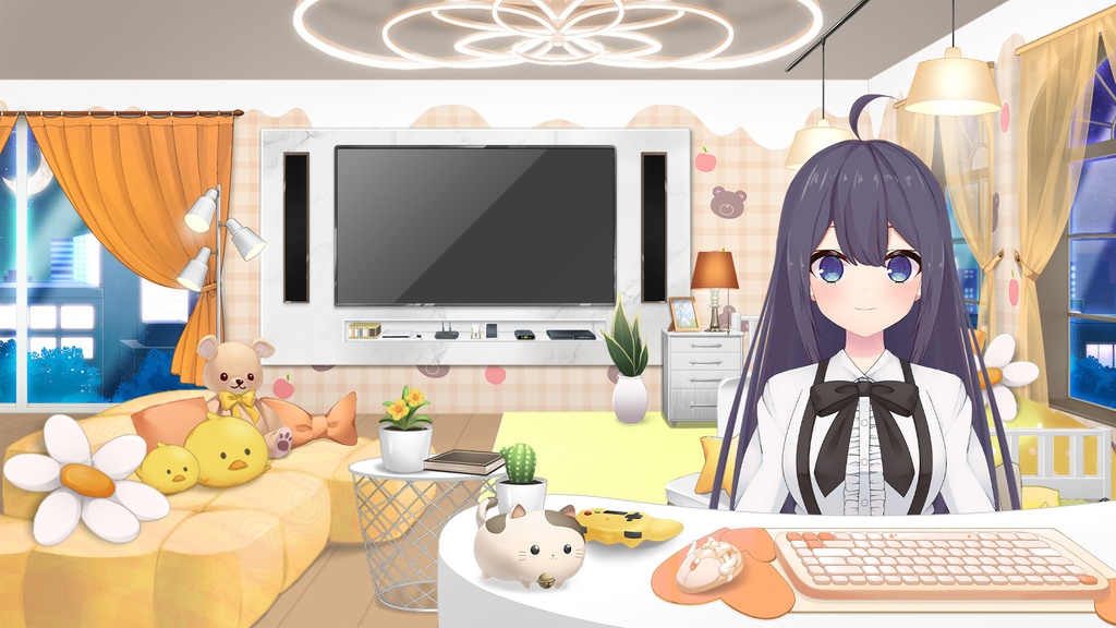 アニマル壁紙セット くま×りんごver.【うさねこ式カスタムお部屋】