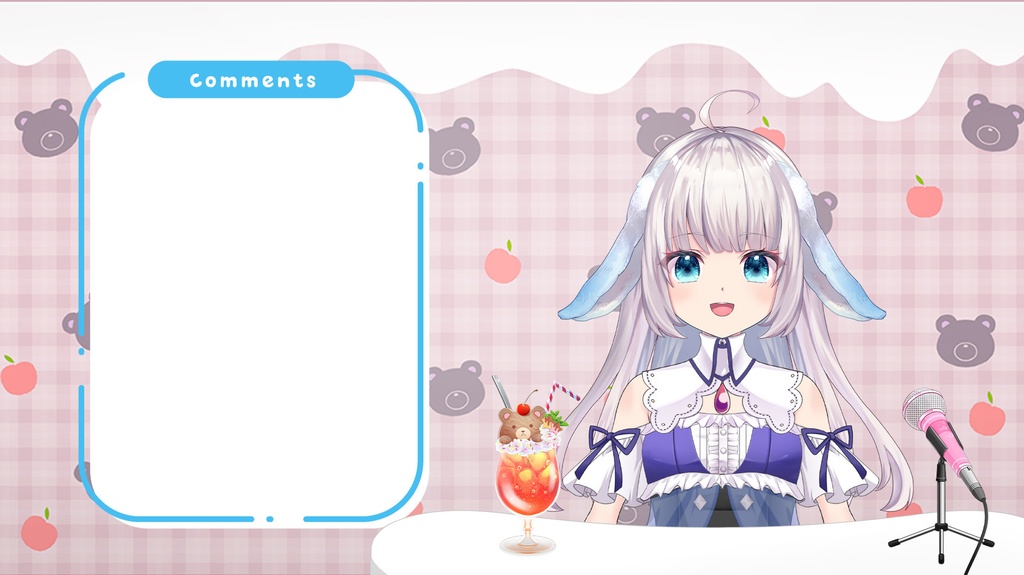 アニマル壁紙セット くま×りんごver.【うさねこ式カスタムお部屋】