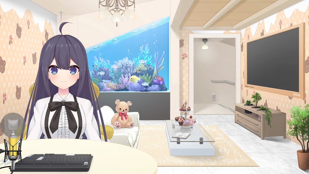 アニマル壁紙セット くま×きのこver.【うさねこ式カスタムお部屋】