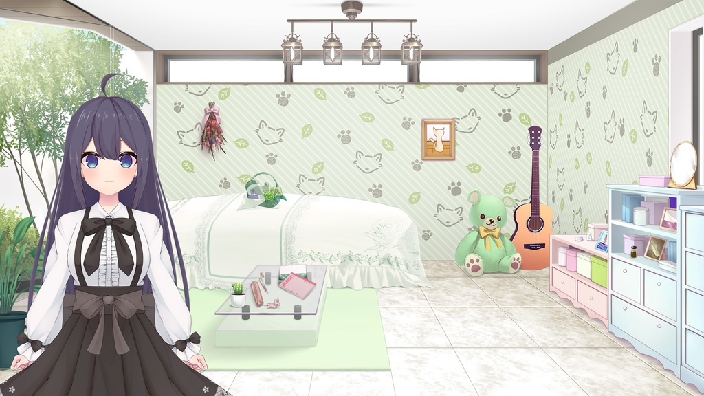 アニマル壁紙セット きつね×木の葉ver.【うさねこ式カスタムお部屋】