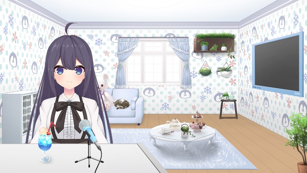 アニマル壁紙セット ペンギン×スノーver.【うさねこ式カスタムお部屋】