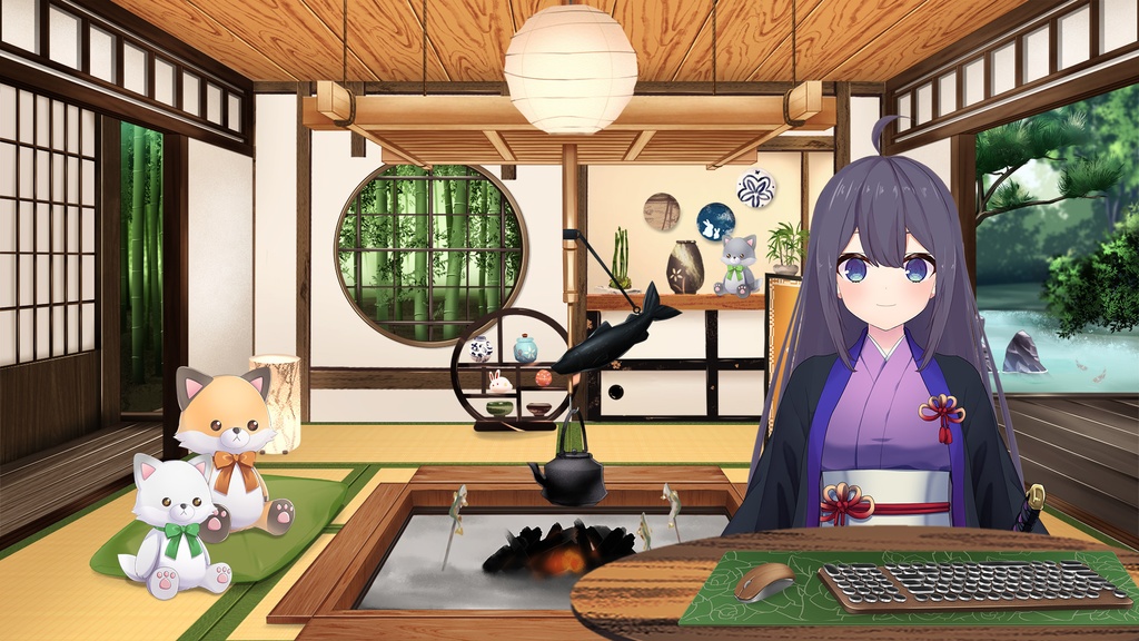 きつねのぬいぐるみセット【うさねこ式カスタムお部屋】