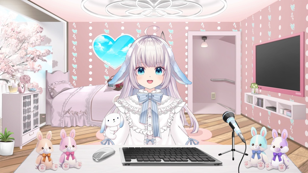 うさぎのぬいぐるみセット【うさねこ式カスタムお部屋】