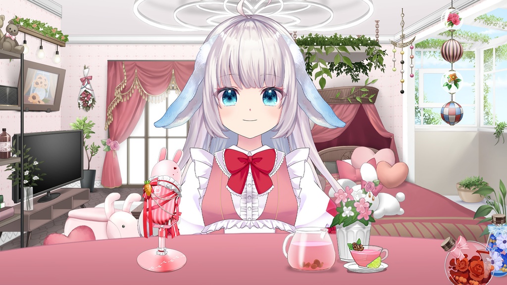 おしゃれでかわいいアニマル卓上マイク うさぎVer.【動く素材/イラスト素材】