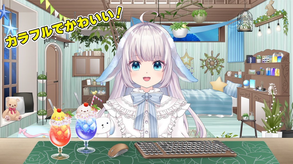 お洒落で可愛いアニマルクリームソーダフロート Vol.3【ことりさんシリーズ】