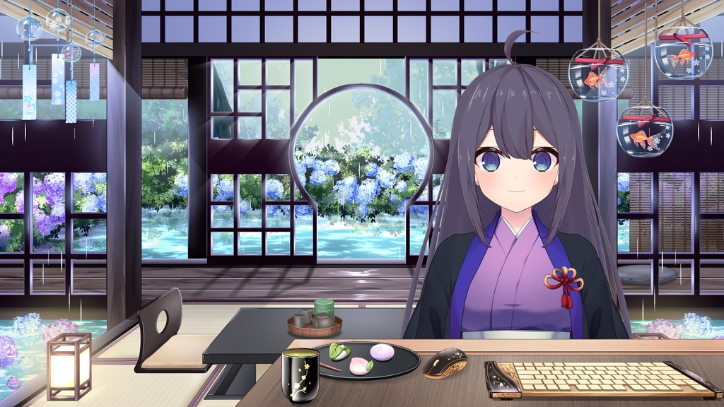 雨の日-紫陽花づくしの和室-【PREMIUMシリーズ】