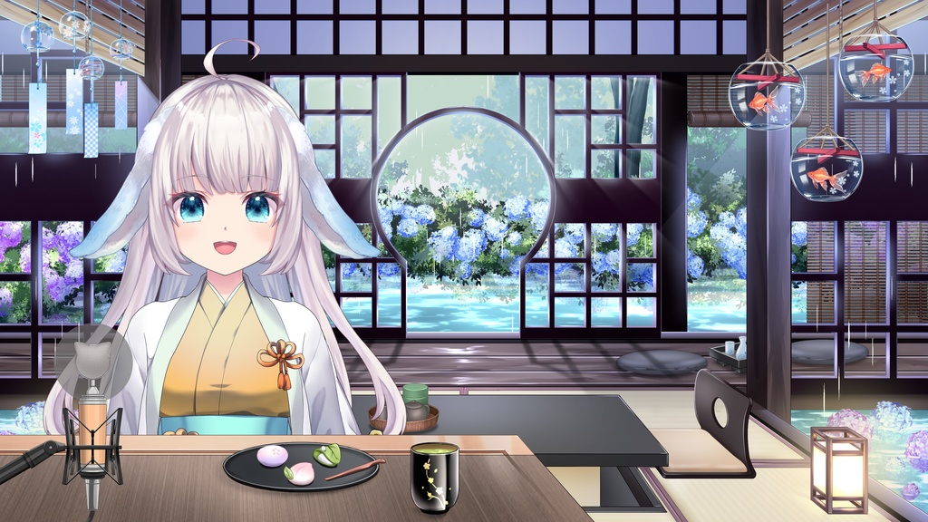 雨の日-紫陽花づくしの和室-【PREMIUMシリーズ】