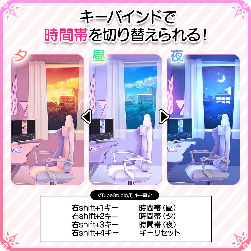 動く!キュートな縦型配信背景 パステルネオン(Pastel Neon)【Live2D背景】