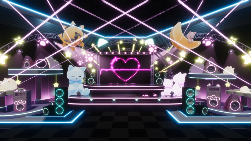 【3DVTuberライブステージ】ネオンポップVer.B【うさねこ式 V LiveStage】
