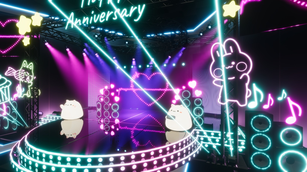 【3DVTuberライブステージ】ネオンポップVer.A【うさねこ式 V LiveStage】