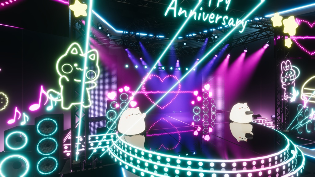 【3DVTuberライブステージ】ネオンポップVer.A【うさねこ式 V LiveStage】