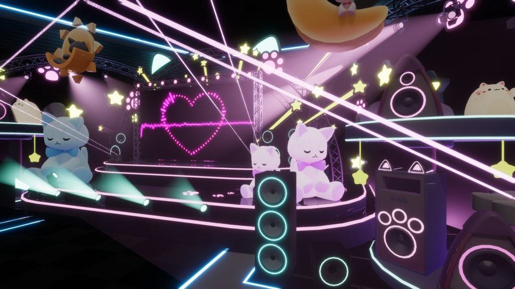 【3DVTuberライブステージ】ネオンポップA/Bセット【うさねこ式 V LiveStage】