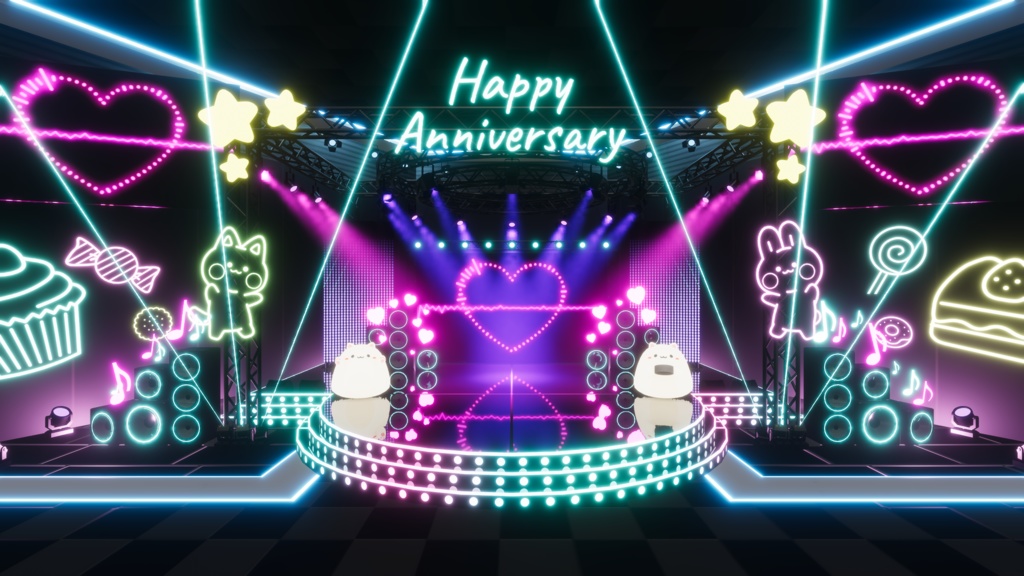 【3DVTuberライブステージ】ネオンポップA/Bセット【うさねこ式 V LiveStage】
