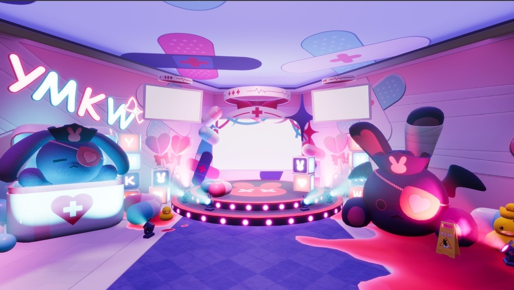 【3DVTuberライブステージ】やみうさけんきゅう室 A/Bセット【うさねこ式 V LiveStage】