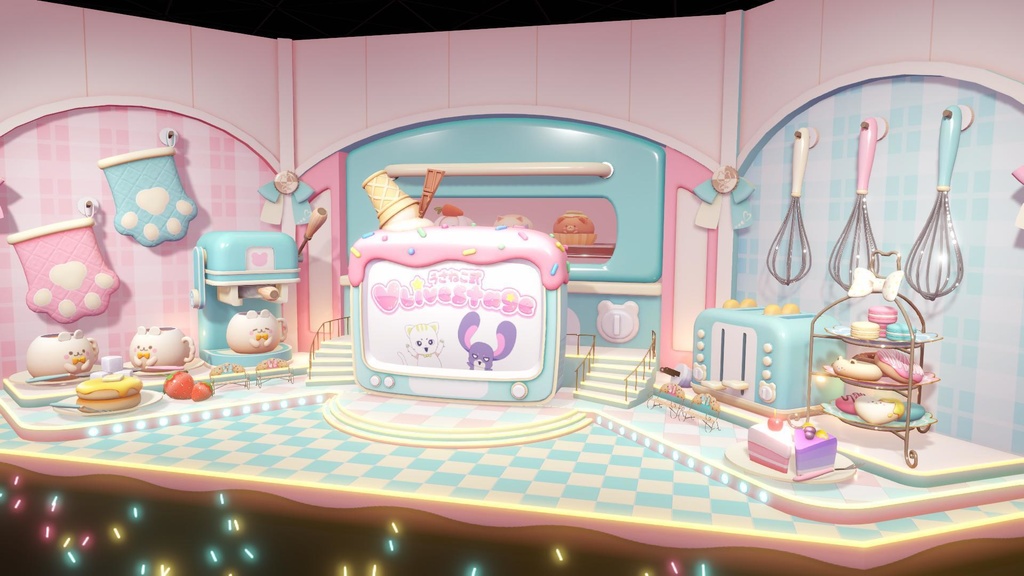 【3D ライブステージ】スイーツカフェ【うさねこ式 V LiveStage】