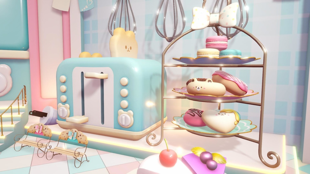 【3D ライブステージ】スイーツカフェ【うさねこ式 V LiveStage】