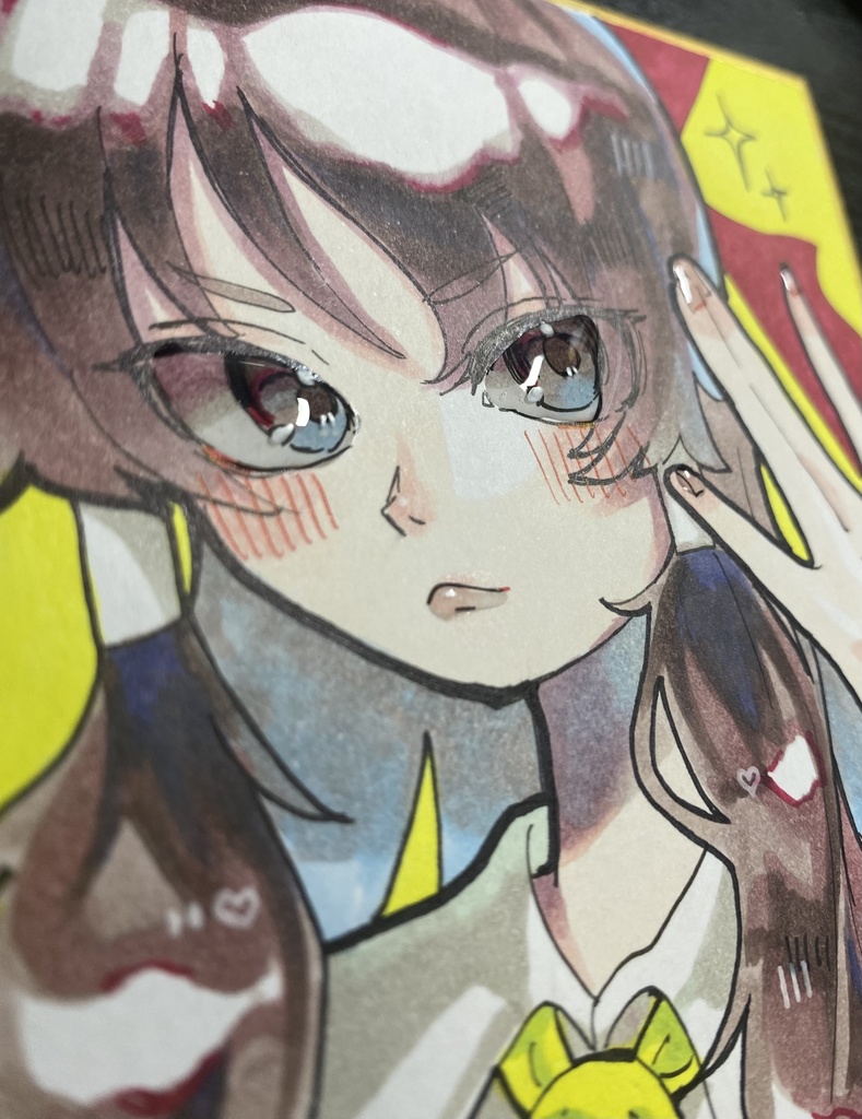 博麗霊夢 東方紅魔郷 手描き色紙 原画